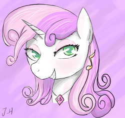 Size: 818x777 | Tagged: safe, artist:dashy21, sweetie belle, g4, bust, female, lidded eyes, older, older sweetie belle, portrait, solo