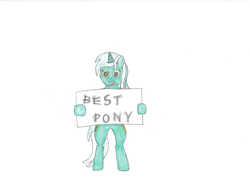 Size: 2338x1653 | Tagged: safe, artist:epicalaxy master, lyra heartstrings, g4, best pony, drawing, lyra is best pony, sign