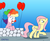 Size: 1000x827 | Tagged: safe, artist:empyu, fluttershy, pinkie pie, earth pony, pegasus, pony, g4, 30 minute art challenge, balloon, clown, creepy, duo, rainbow wig