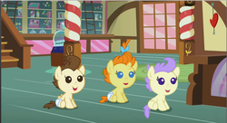 Size: 1024x559 | Tagged: safe, artist:3d4d, cream puff, pound cake, pumpkin cake, pony, g4, baby, baby pony