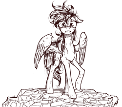 Size: 1280x1120 | Tagged: safe, artist:madhotaru, rainbow dash, g4, female, grayscale, monochrome, solo