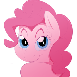 Size: 1000x1000 | Tagged: safe, artist:khorme, pinkie pie, g4, female, giggling, laughing, looking at you, portrait, raised hoof, solo