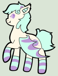 Size: 554x716 | Tagged: safe, artist:son-of-an-assbutt, oc, oc only, bat pony, pony, clothes, fangs, female, mare, socks, striped socks