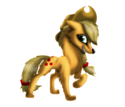Size: 1024x874 | Tagged: safe, artist:lupiarts, part of a set, applejack, wolf, g4, female, simple background, solo, species swap, transparent background, wolfified