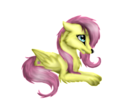 Size: 1024x874 | Tagged: safe, artist:lupiarts, part of a set, fluttershy, wolf, g4, female, flutterwolf, simple background, solo, species swap, transparent background, wolfified