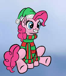 Size: 700x800 | Tagged: safe, artist:athlete-grizzle, pinkie pie, elf, pony, g4, christmas, female, solo
