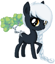 Size: 222x258 | Tagged: safe, artist:ne-chi, oc, oc only, oc:shiro, earth pony, original species, pony, animated, augmented tail, blinking, earth pony oc, pixel art, raised hoof, simple background, solo, transparent background, tree