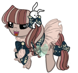 Size: 334x314 | Tagged: safe, artist:daintysparkles, oc, oc only, rabbit, adoptable, classic lolita, clothes, dress, solo