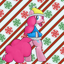 Size: 3000x3000 | Tagged: safe, artist:mang, pinkie pie, g4, beanie, christmas, clothes, female, hat, high res, solo