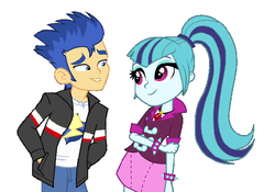 Size: 730x510 | Tagged: safe, artist:themexicanpunisher, flash sentry, sonata dusk, equestria girls, g4, couple, exploitable meme, female, male, meme, ship:senata, shipping, straight, waifu thief