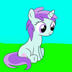 Size: 1100x1100 | Tagged: safe, artist:samey90, liza doolots, petunia, tootsie flute, pony, unicorn, g4, cute, filly, foal, outdoors, sitting, smiling