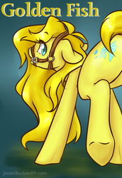 Size: 1280x1856 | Tagged: safe, artist:cloud_up, oc, oc only, oc:golden fish, pony, bridle, solo, underhoof