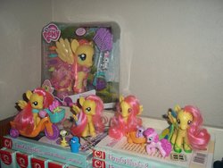 Size: 900x675 | Tagged: safe, fluttershy, pinkie pie, g4, blind bag, brushable, collection, female, irl, photo, shrine, toy