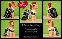 Size: 741x469 | Tagged: safe, artist:mustbejewel, g3, customized toy, i love lucy, lucille ball, ponified, toy