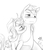 Size: 800x926 | Tagged: safe, artist:reavz, applejack, big macintosh, earth pony, pony, g4, blushing, duo, female, grayscale, incest, male, monochrome, one sided shipping, ship:applemac, shipping, smiling, stallion, straight, sweat, sweatdrop