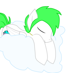 Size: 2028x2028 | Tagged: safe, artist:irmuteram, oc, oc only, oc:lust mint, cloud, high res, simple background, sleeping, solo, transparent background