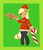 Size: 1200x1400 | Tagged: safe, artist:sewlde, applejack, earth pony, anthro, g4, boob window, candy cane, clothes, female, hat, keyhole turtleneck, open-chest sweater, santa costume, santa hat, socks, solo, sweater, turtleneck, wink