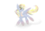 Size: 1024x713 | Tagged: safe, artist:red-velvety, derpy hooves, pegasus, pony, g4, alternate hairstyle, bubble, female, gradient hooves, mare, rainbow power, rainbow power-ified, simple background, solo, spread wings, transparent background, wings