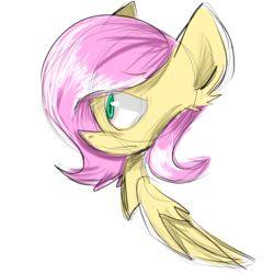 Size: 1600x1600 | Tagged: safe, artist:mechanicalscience, fluttershy, g4, female, sketchy, solo, traditional art