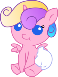 Size: 3287x4386 | Tagged: safe, artist:syekun, princess skyla, g4, baby, diaper, female, high res, simple background, solo, transparent background, vector