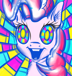 Size: 2893x3034 | Tagged: safe, artist:gezawatt, pinkie pie, g4, acid, dubstep, high res, insanity, inspired by music, music, vivid