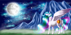 Size: 1560x765 | Tagged: safe, artist:zeepaarden, princess celestia, pony, g4, female, solo