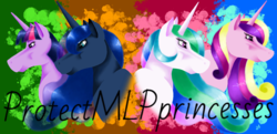 Size: 1560x757 | Tagged: safe, artist:zeepaarden, princess cadance, princess celestia, princess luna, twilight sparkle, alicorn, pony, g4, alicorn tetrarchy, female, hoers, mare, twilight sparkle (alicorn)