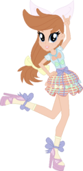 Size: 292x601 | Tagged: safe, artist:archerinblue, oc, oc only, oc:may lily, equestria girls, g4, bow, dancing, deaf, devil horn (gesture), equestria girls-ified, solo