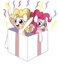 Size: 1000x1100 | Tagged: safe, artist:solar-slash, pinkie pie, surprise, ask pinkie pie solutions, g1, g4, ask, simple background, transparent background, tumblr