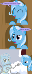 Size: 1200x2700 | Tagged: safe, artist:evil-dec0y, trixie, oc, oc:ghost, ghost, pony, unicorn, comic:trixie vs., comic:trixie vs. hearth's warming, g4, a christmas carol, comic, female, mare, scrunchy face, trixie's wagon