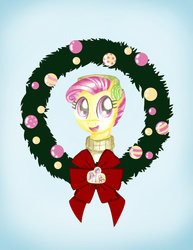 Size: 800x1035 | Tagged: safe, artist:flutterluv, candy mane, g4, christmas, traditional art