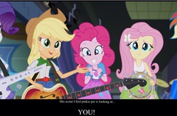 Size: 2048x1354 | Tagged: safe, screencap, applejack, fluttershy, pinkie pie, rainbow dash, rarity, equestria girls, g4, my little pony equestria girls: rainbow rocks, female, looking at you, stare into your soul