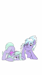 Size: 720x1280 | Tagged: safe, artist:trickydick, cloudchaser, flitter, pegasus, pony, g4, female, mare, raised hoof, simple background, white background