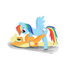 Size: 4000x4000 | Tagged: safe, artist:seshirubonsebon, applejack, rainbow dash, earth pony, pegasus, pony, g4, duo