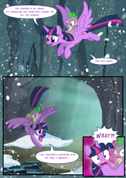 Size: 3500x4951 | Tagged: safe, artist:light262, artist:lummh, spike, twilight sparkle, alicorn, pony, comic:timey wimey, g4, comic, female, mare, snow, snowfall, twilight sparkle (alicorn)