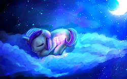 Size: 1920x1200 | Tagged: safe, artist:9de-light6, oc, oc only, pony, moon, sleeping, solo