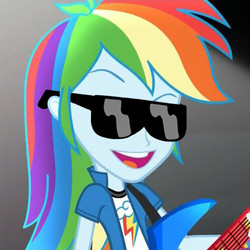 Size: 734x734 | Tagged: safe, artist:m48patton, edit, screencap, rainbow dash, equestria girls, g4, sunglasses