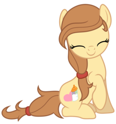 Size: 5000x5357 | Tagged: safe, artist:dashiesparkle, oc, oc only, oc:cream heart, earth pony, pony, button's adventures, g4, .svg available, absurd resolution, cute, earth pony oc, eyes closed, raised hoof, simple background, sitting, smiling, solo, transparent background, vector