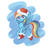 Size: 800x800 | Tagged: safe, artist:1nakir1, rainbow dash, g4, christmas, clothes, cute, dashabetes, female, flying, hat, looking at you, santa hat, smiling, snow, snowfall, solo, spread wings