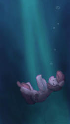 Size: 680x1200 | Tagged: safe, artist:thejakevale, berry punch, berryshine, g4, animated, bubble, female, pixel art, underwater, water