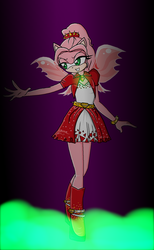 Size: 940x1524 | Tagged: safe, artist:kaya-snapdragon, artist:prettycelestia, artist:sparbases, adagio dazzle, g4, amy rose, clothes, cosplay, costume, crossover, sonic the hedgehog (series)