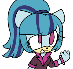 Size: 577x542 | Tagged: safe, artist:sakaruchibi, sonata dusk, anthro, g4, female, simple background, solo, sonic the hedgehog (series), sonicified, style emulation, white background