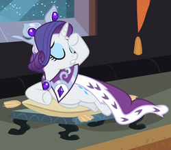 Size: 770x674 | Tagged: safe, screencap, princess platinum, rarity, pony, g4, hearth's warming eve (episode), my little pony: friendship is magic, clothes, costume, female, solo