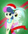 Size: 799x960 | Tagged: safe, artist:frostsentry150, bon bon, lyra heartstrings, sweetie drops, equestria girls, g4, christmas, hat, holly, santa hat