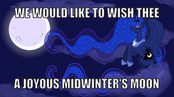 Size: 900x500 | Tagged: safe, princess luna, g4, female, image macro, moon, night, solo, winter solstice