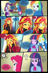 Size: 900x1360 | Tagged: safe, artist:jacky-bunny, applejack, fluttershy, pinkie pie, rainbow dash, rarity, sunset shimmer, twilight sparkle, equestria girls, g4, my little pony equestria girls: rainbow rocks, comic, magic of the sirens, mane six, prank, twilight snapple, twilight sparkle (alicorn)