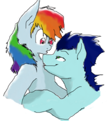 Size: 1024x1152 | Tagged: safe, artist:sonicsketcher64, rainbow dash, soarin', g4, female, hug, male, ship:soarindash, shipping, straight