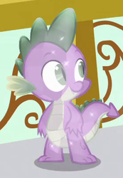 Size: 276x398 | Tagged: safe, screencap, spike, crystal dragon, g4, my little pony: friendship is magic, the crystal empire, crystallized, male, solo