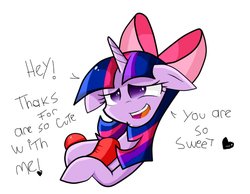 Size: 576x448 | Tagged: safe, artist:twilytrinky, twilight sparkle, g4, engrish, female, hair bow, solo