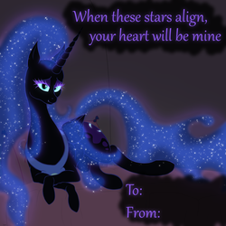 Size: 1280x1280 | Tagged: safe, artist:azurek, nightmare moon, g4, female, nicemare moon, solo, valentine